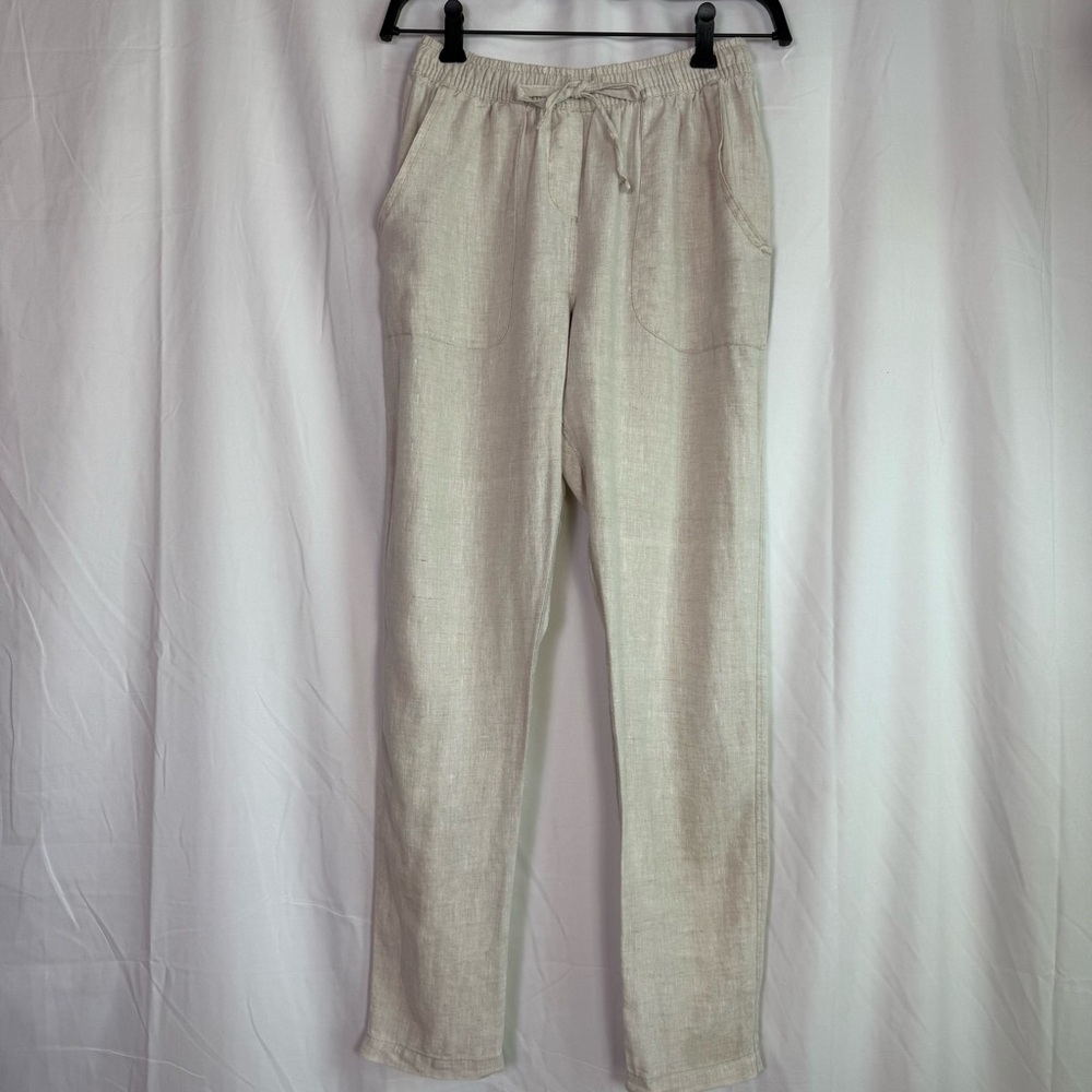 Okanui 100% Linen Pants | Made in Fiji | Natural Beige | Size XS